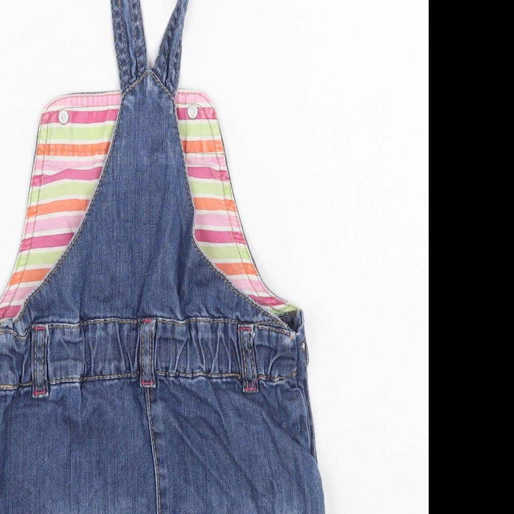 H&M Girls Blue   Pinafore/Dungaree Dress  Size 9-12 Months