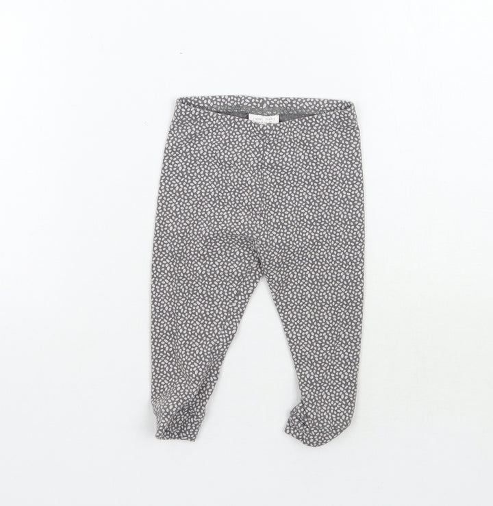 NEXT Girls Grey Geometric Capri Leggings Size 6-9 Months
