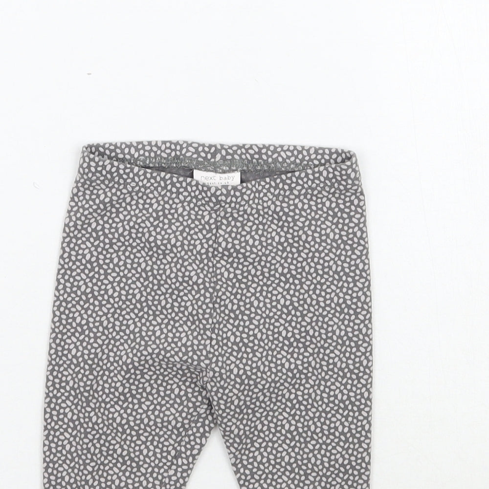 NEXT Girls Grey Geometric  Capri Leggings Size 6-9 Months