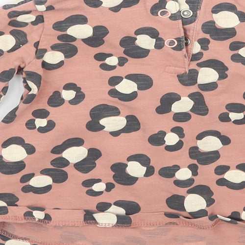 TU Girls Pink Animal Print  Basic T-Shirt Size 6-9 Months