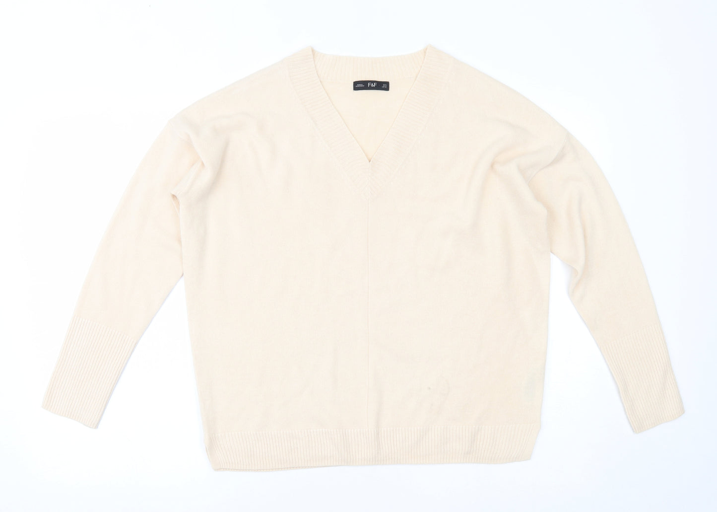 F&F Womens Beige   Pullover Jumper Size 12