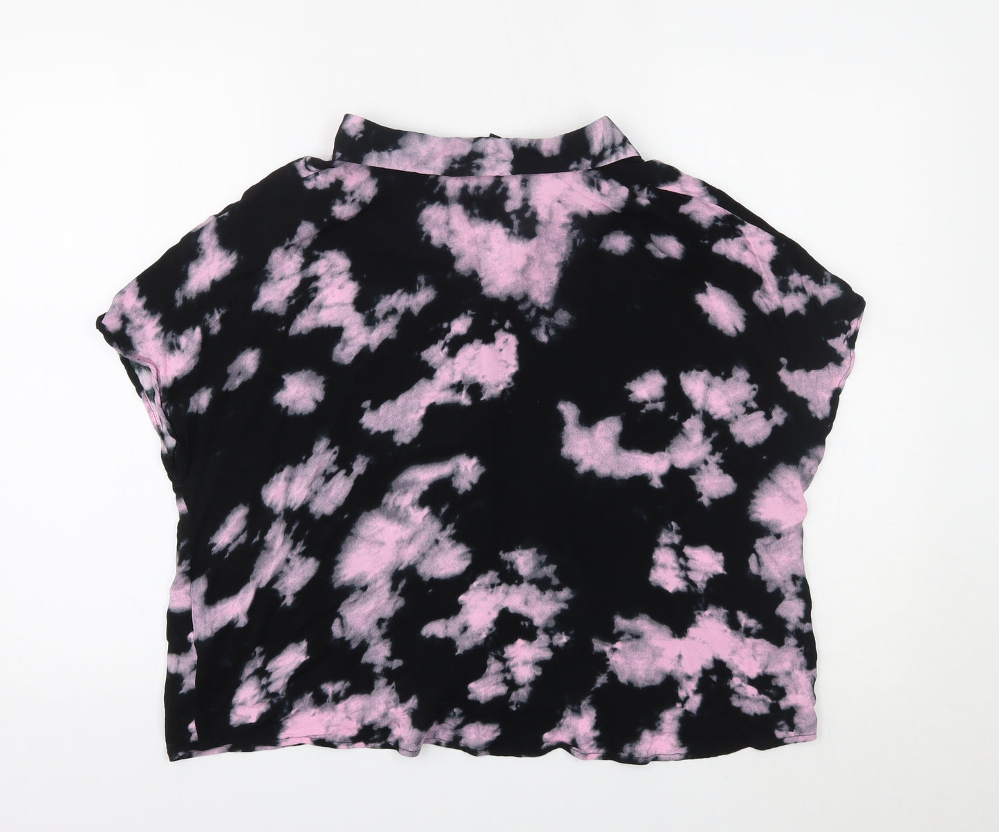 H&M Womens Black   Cropped Button-Up Size L