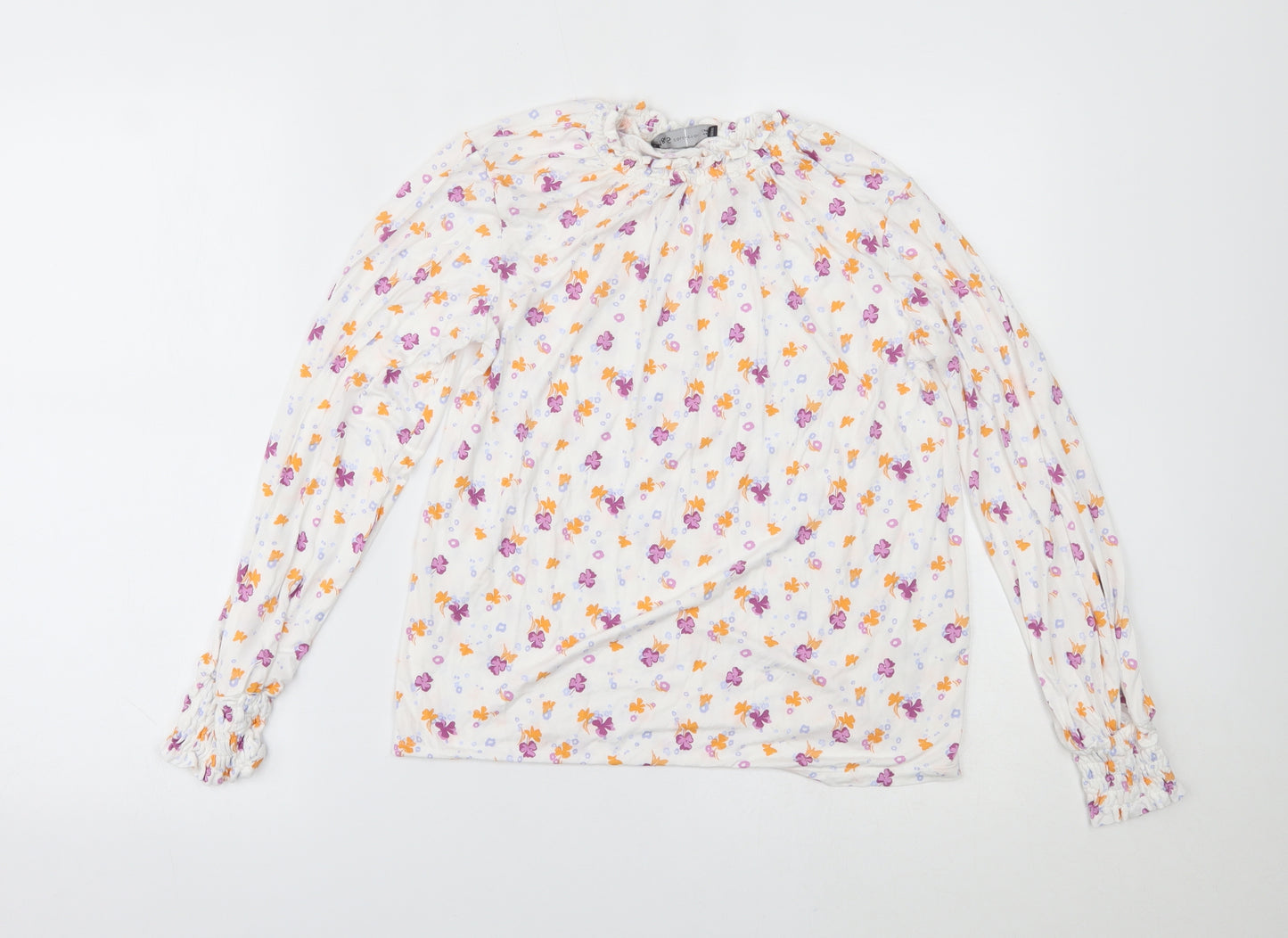 Marks and Spencer Womens White Floral  Basic Blouse Size 8