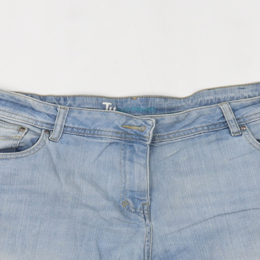 TU Womens Blue  Denim Boyfriend Shorts Size 16