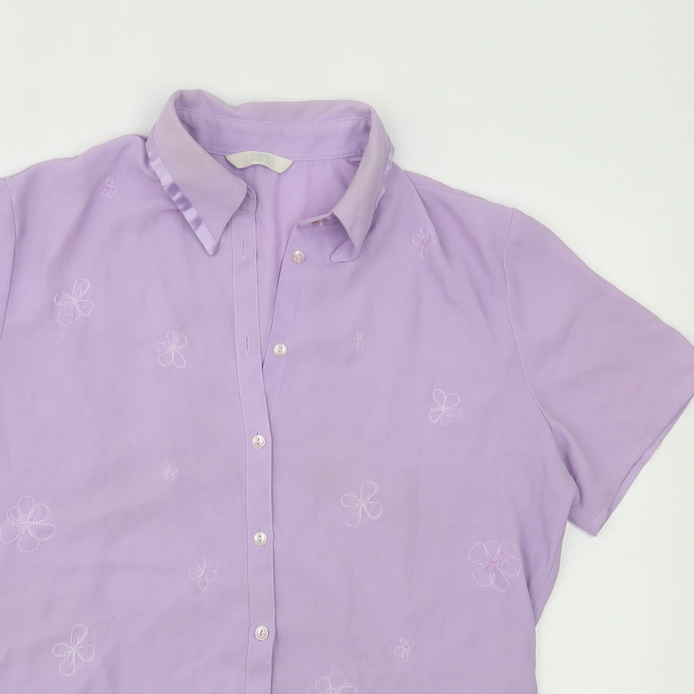 Marks and Spencer Womens Purple   Basic Button-Up Size 12