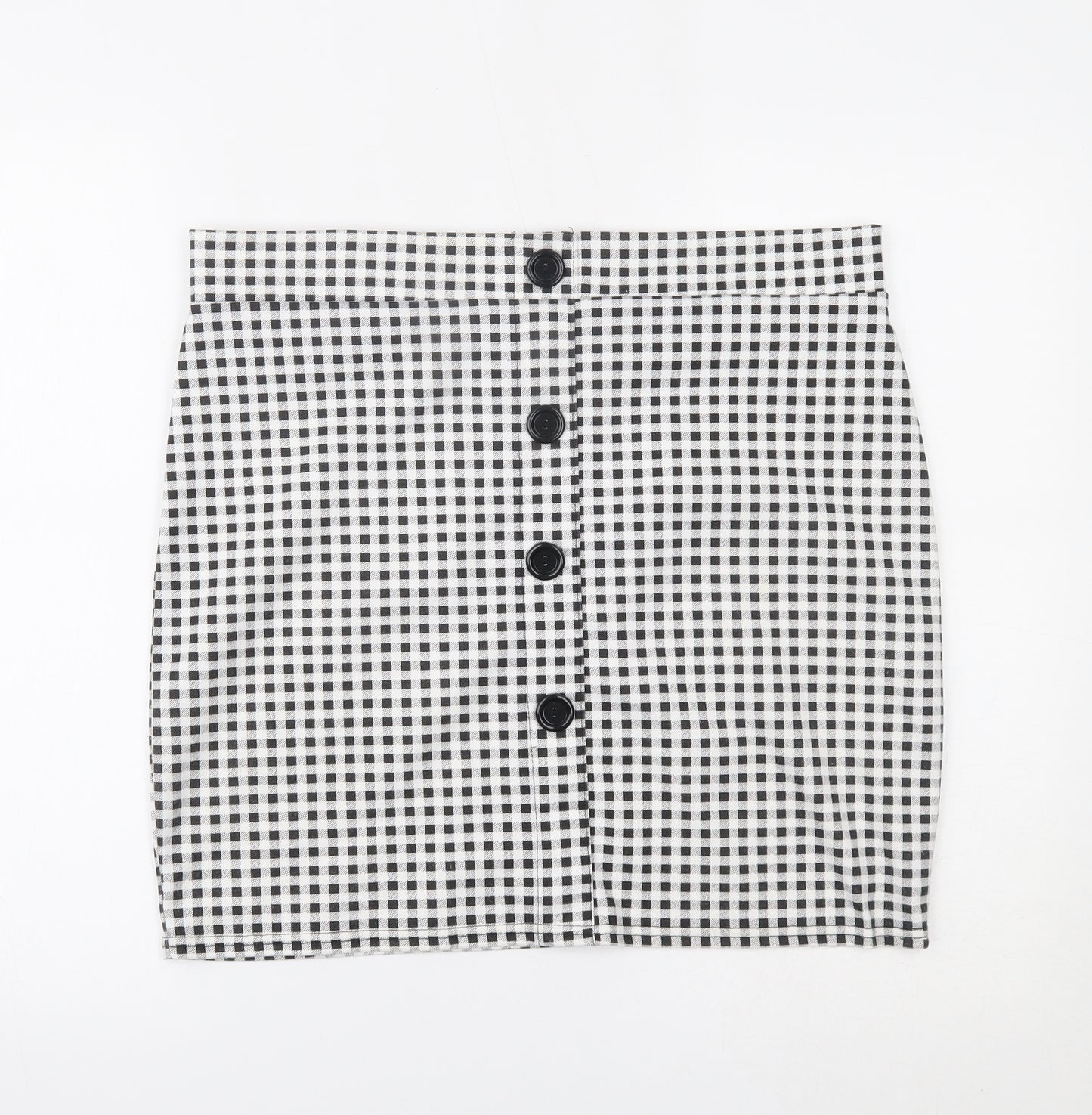 Select Womens White Check  Mini Skirt Size 16