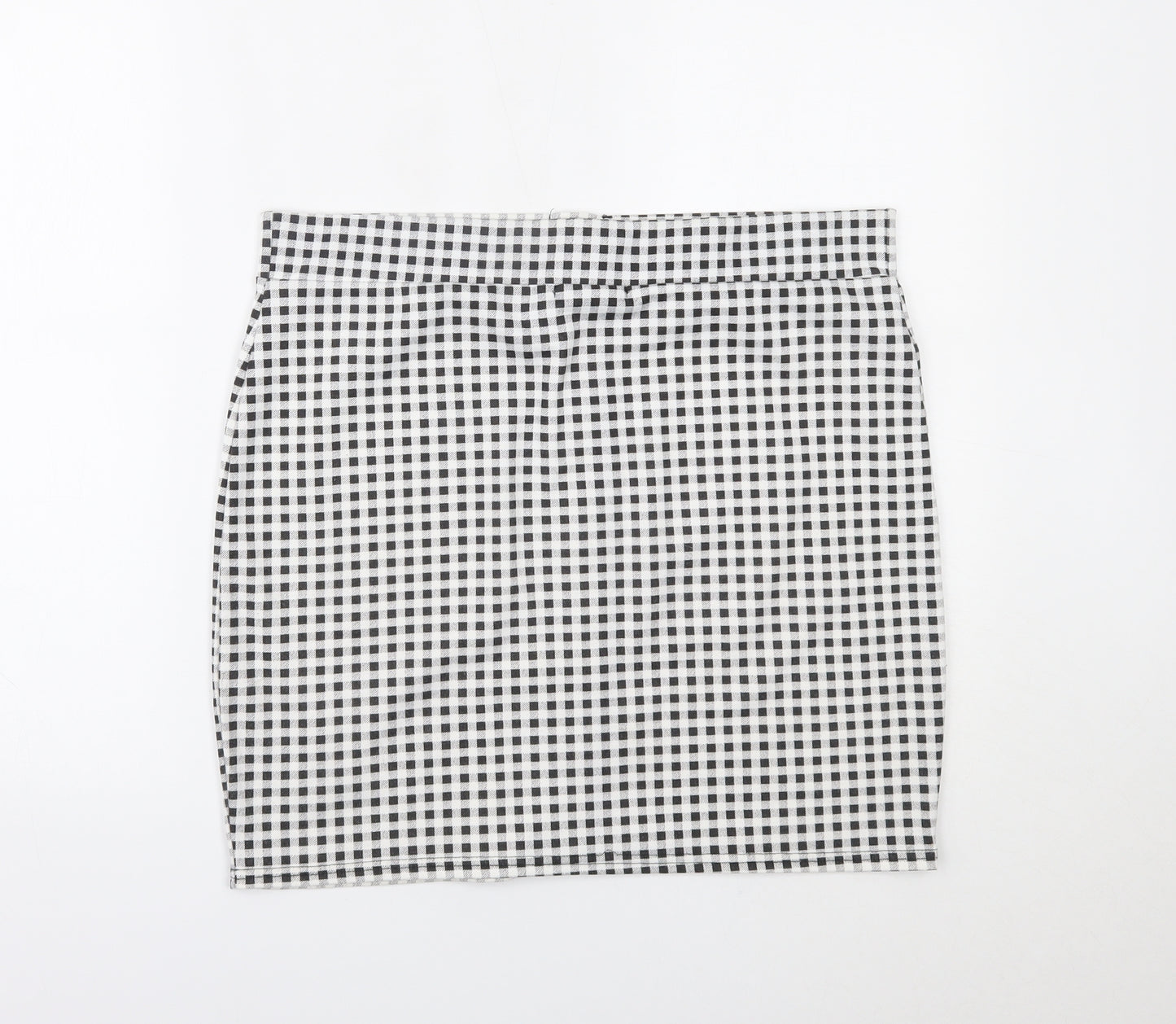 Select Womens White Check  Mini Skirt Size 16