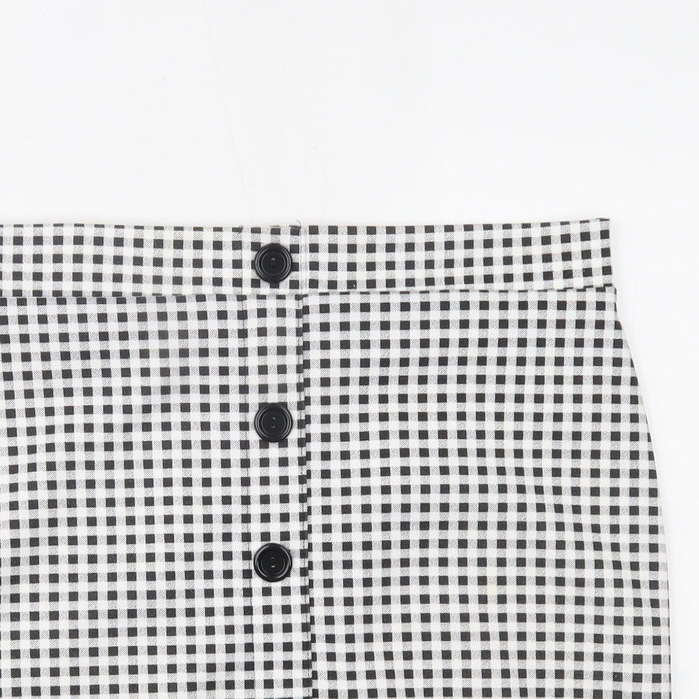 Select Womens White Check  Mini Skirt Size 16
