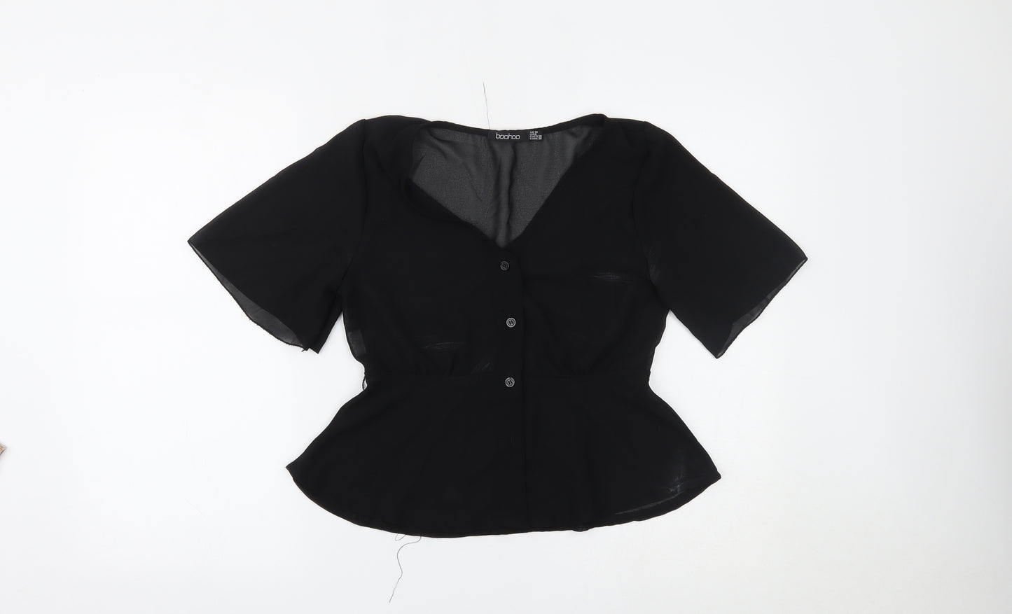 Boohoo Womens Black   Basic Blouse Size 10