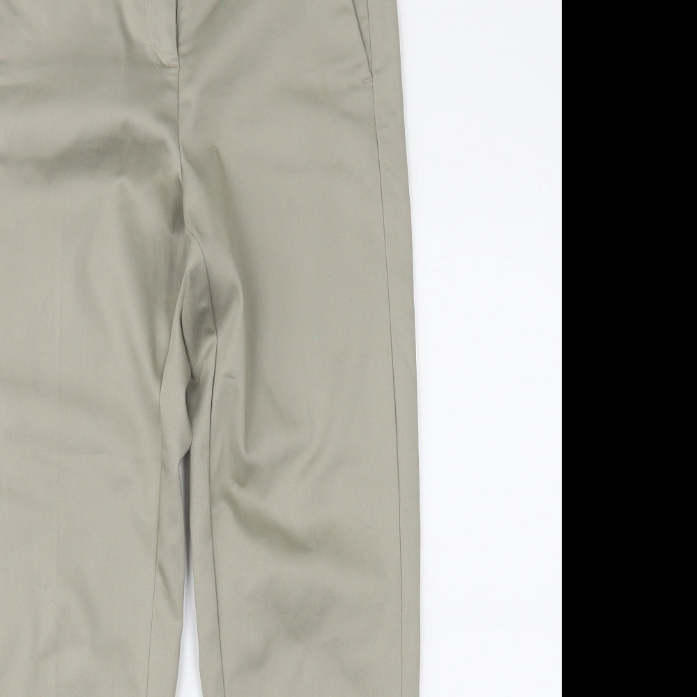 Marks and Spencer Womens Green   Chino Trousers Size 8 L27 in