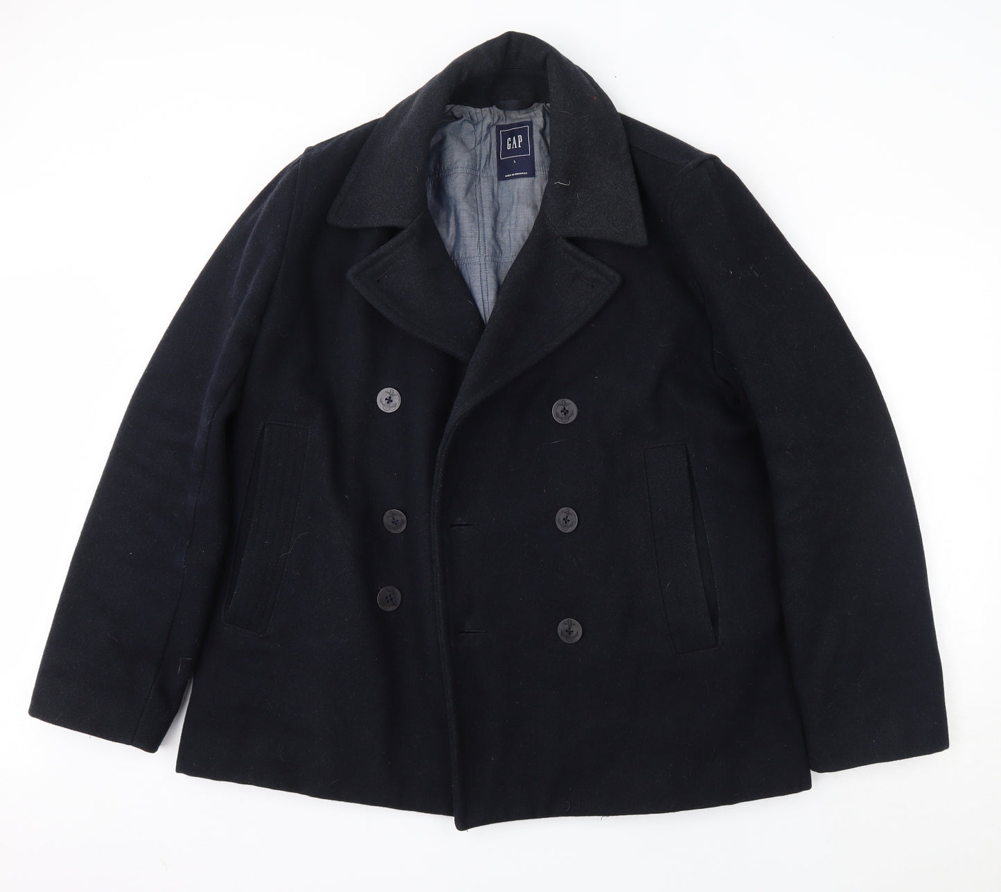 Gap Mens Blue   Overcoat Coat Size L