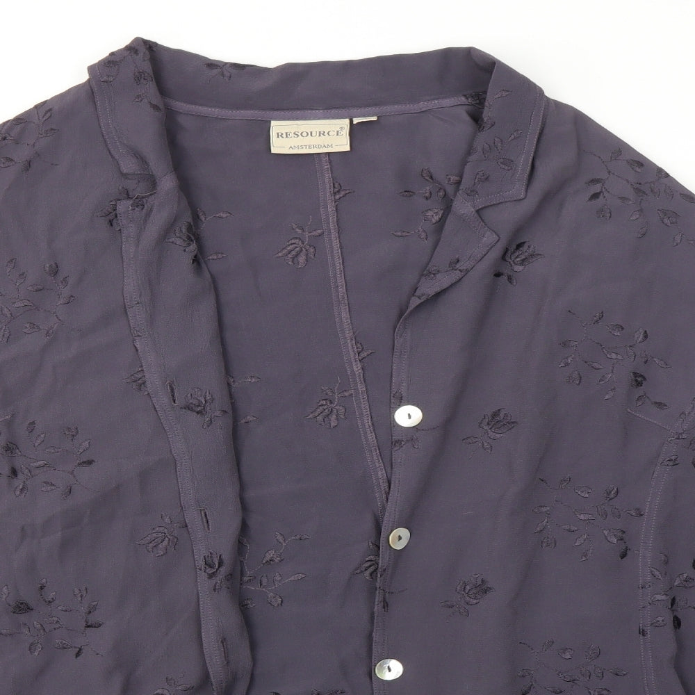 Resource Womens Purple   Basic Button-Up Size XL