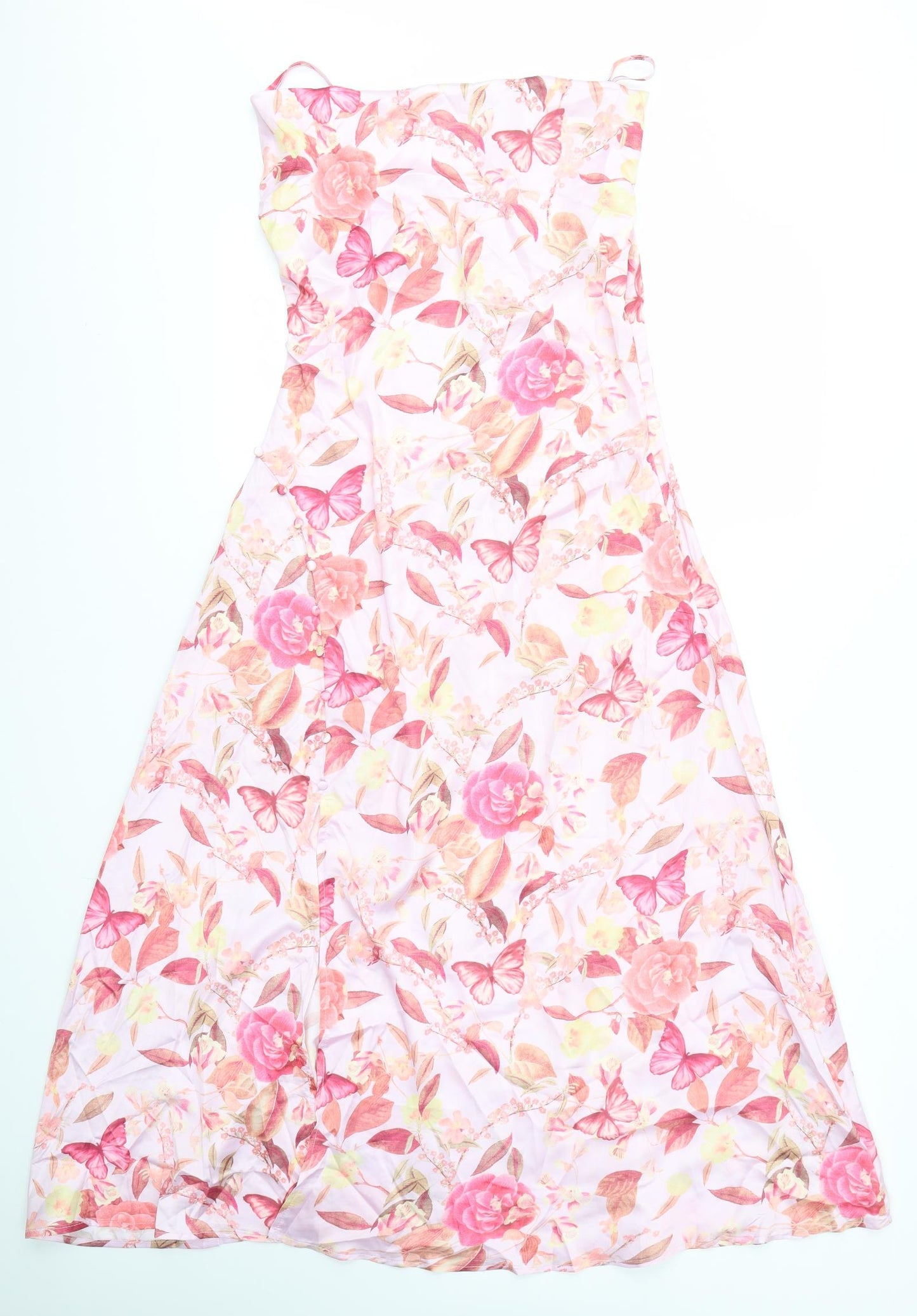 CIDER Womens Pink Floral  A-Line  Size M