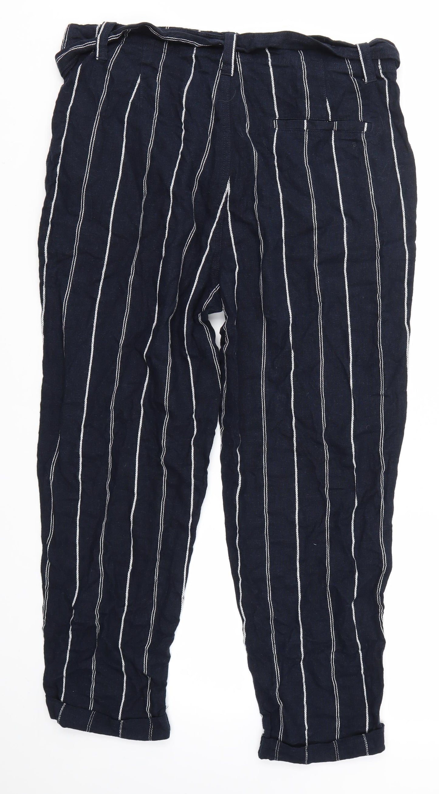 F&F Womens Blue Striped  Trousers  Size 14 L25 in
