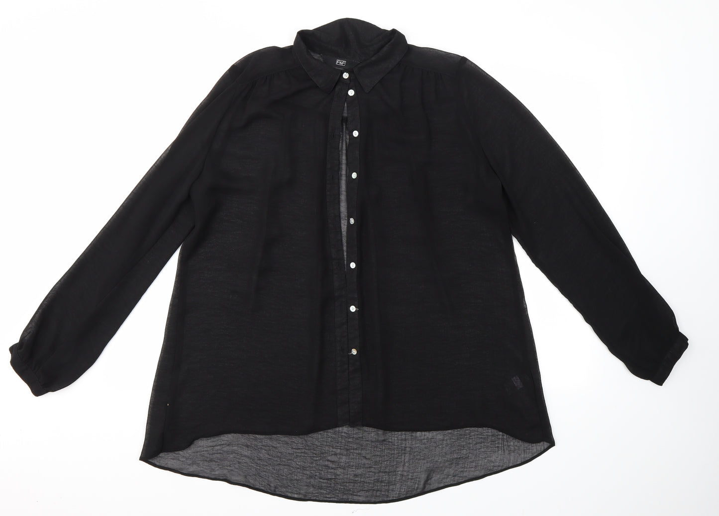 F&F Womens Black   Basic Button-Up Size 14
