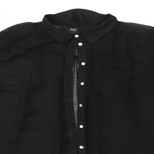 F&F Womens Black   Basic Button-Up Size 14