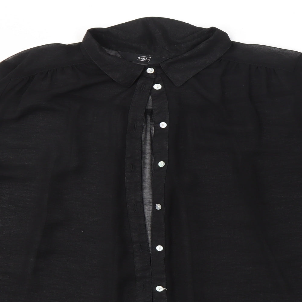 F&F Womens Black   Basic Button-Up Size 14