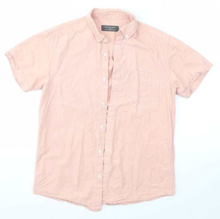 Primark Mens Pink Button-Up Size S