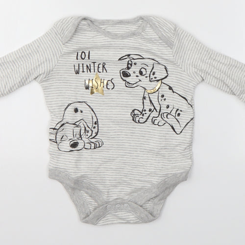 Disney Baby Grey Striped  Babygrow One-Piece Size 6-9 Months