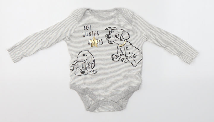 Disney Baby Grey Striped Babygrow One-Piece Size 6-9 Months