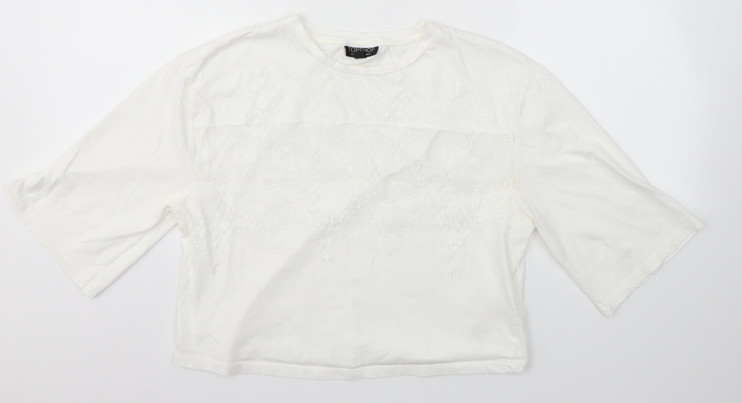Topshop Womens White   Basic Blouse Size 10