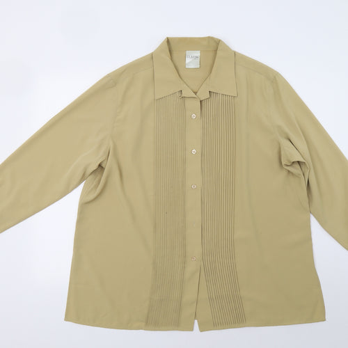 Classic Woman Womens Yellow   Basic Button-Up Size 20
