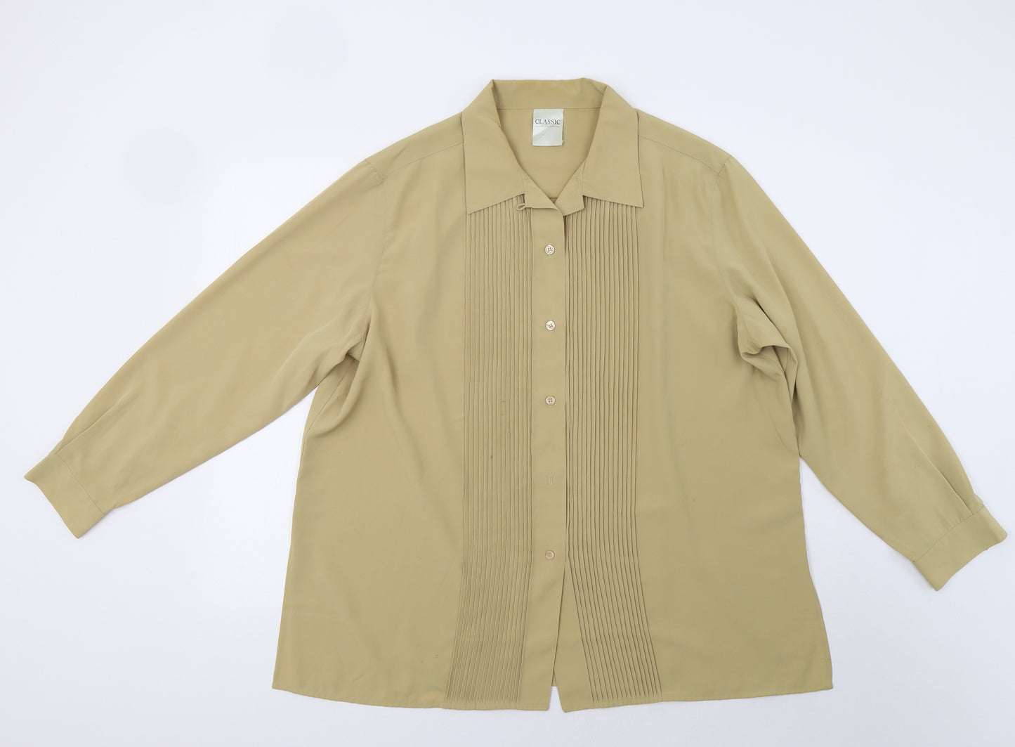 Classic Woman Womens Yellow   Basic Button-Up Size 20