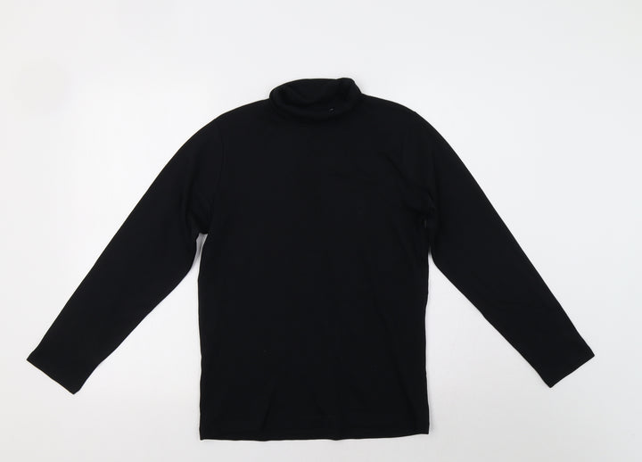 Isle Womens Black Basic T-Shirt Size 10