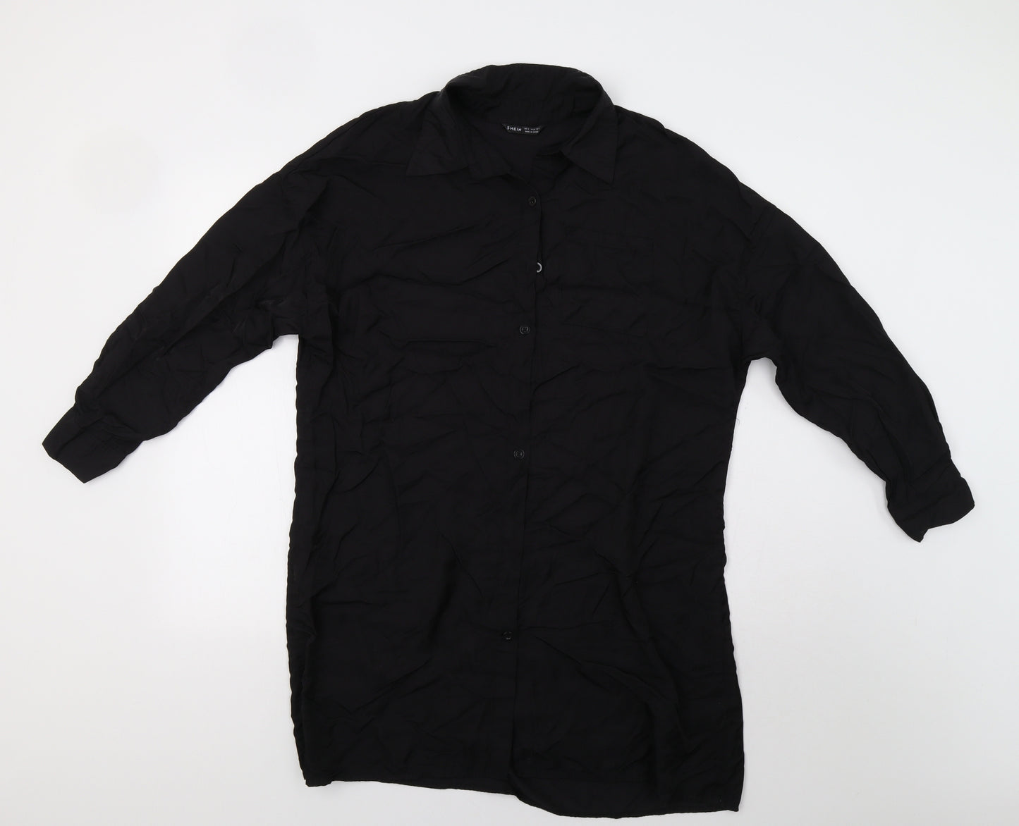 SheIn Womens Black   Tunic Button-Up Size 8