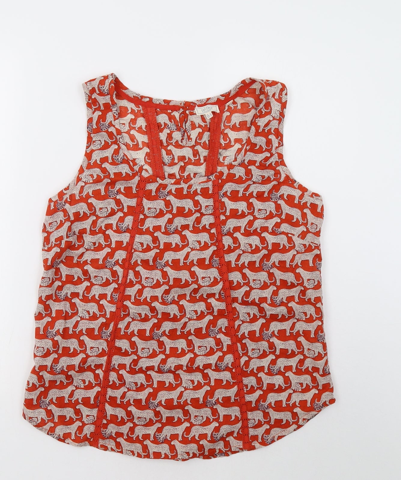 Fat Face Womens Red Animal Print  Basic Tank Size 14