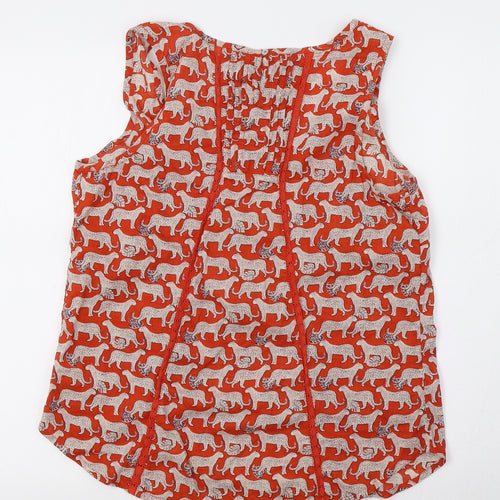 Fat Face Womens Red Animal Print  Basic Tank Size 14