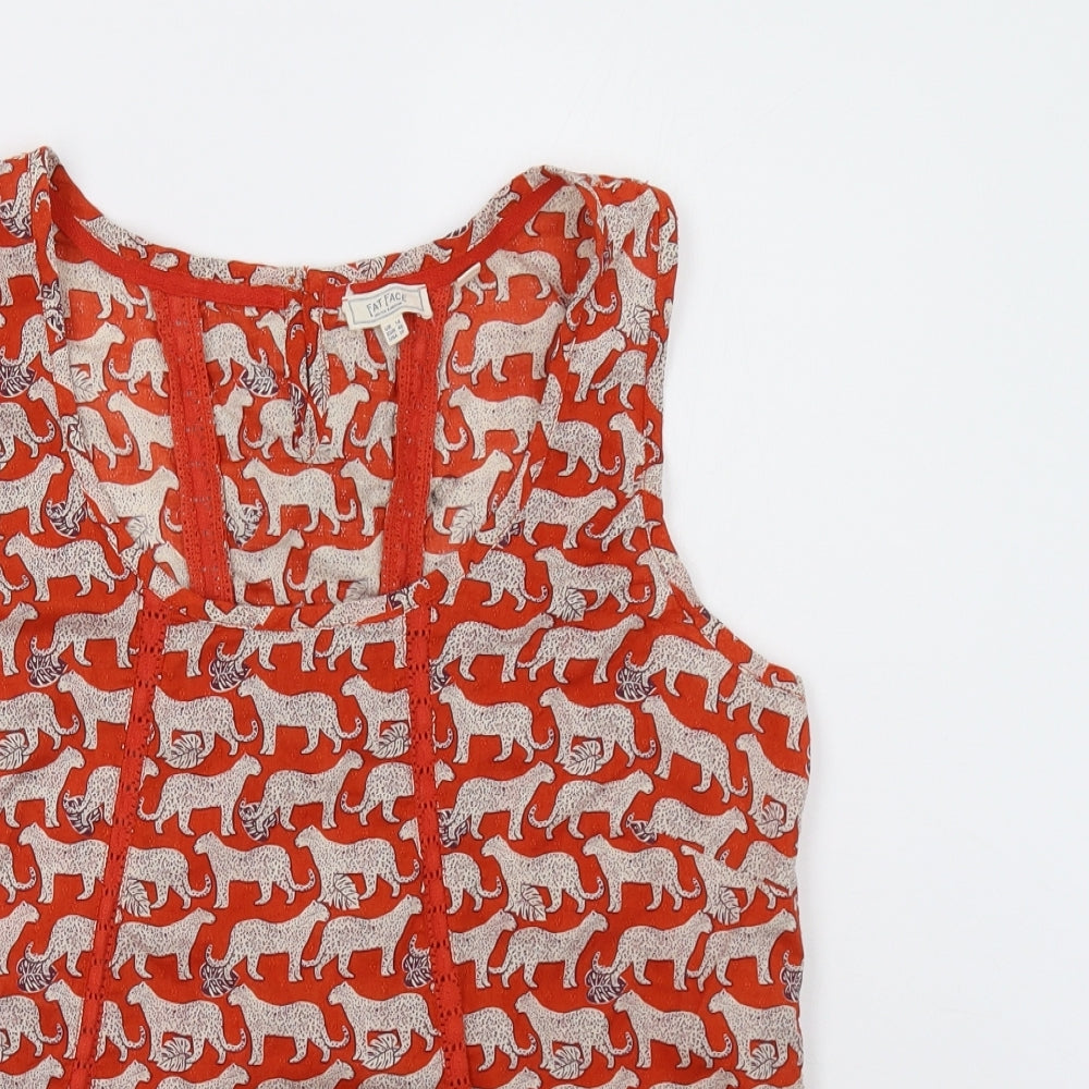 Fat Face Womens Red Animal Print  Basic Tank Size 14
