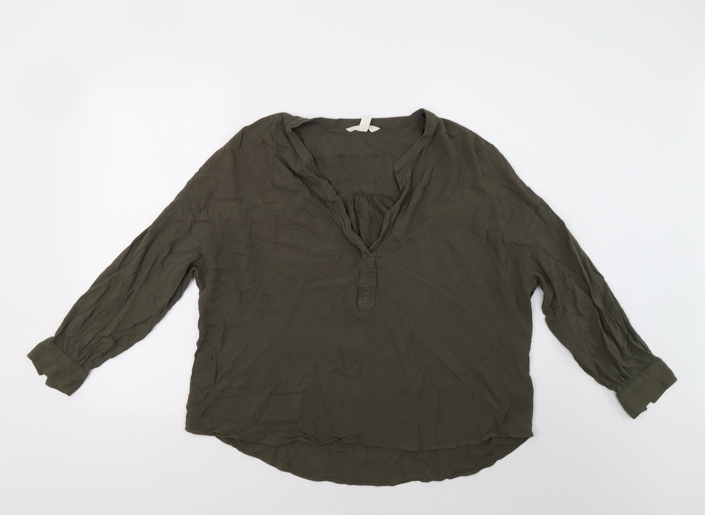 H&M Womens Green   Basic Blouse Size 16