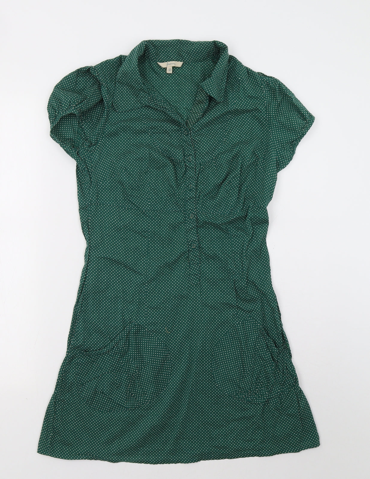 Stradivarius Womens Green Polka Dot  Shirt Dress  Size M
