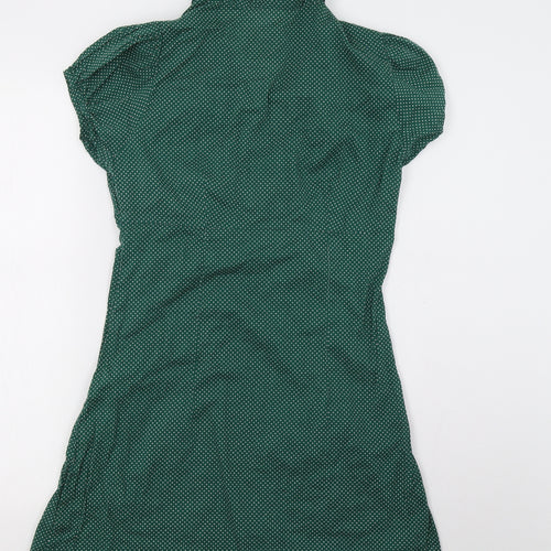 Stradivarius Womens Green Polka Dot  Shirt Dress  Size M