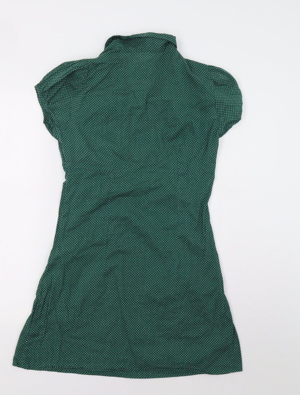 Stradivarius Womens Green Polka Dot  Shirt Dress  Size M