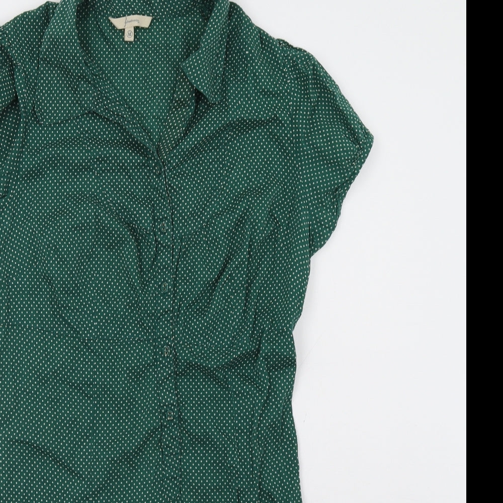 Stradivarius Womens Green Polka Dot  Shirt Dress  Size M