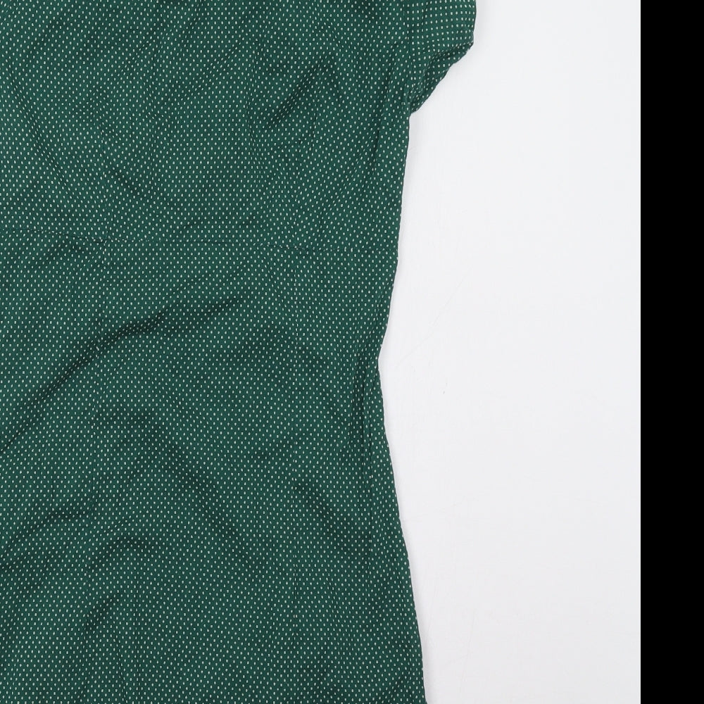 Stradivarius Womens Green Polka Dot  Shirt Dress  Size M