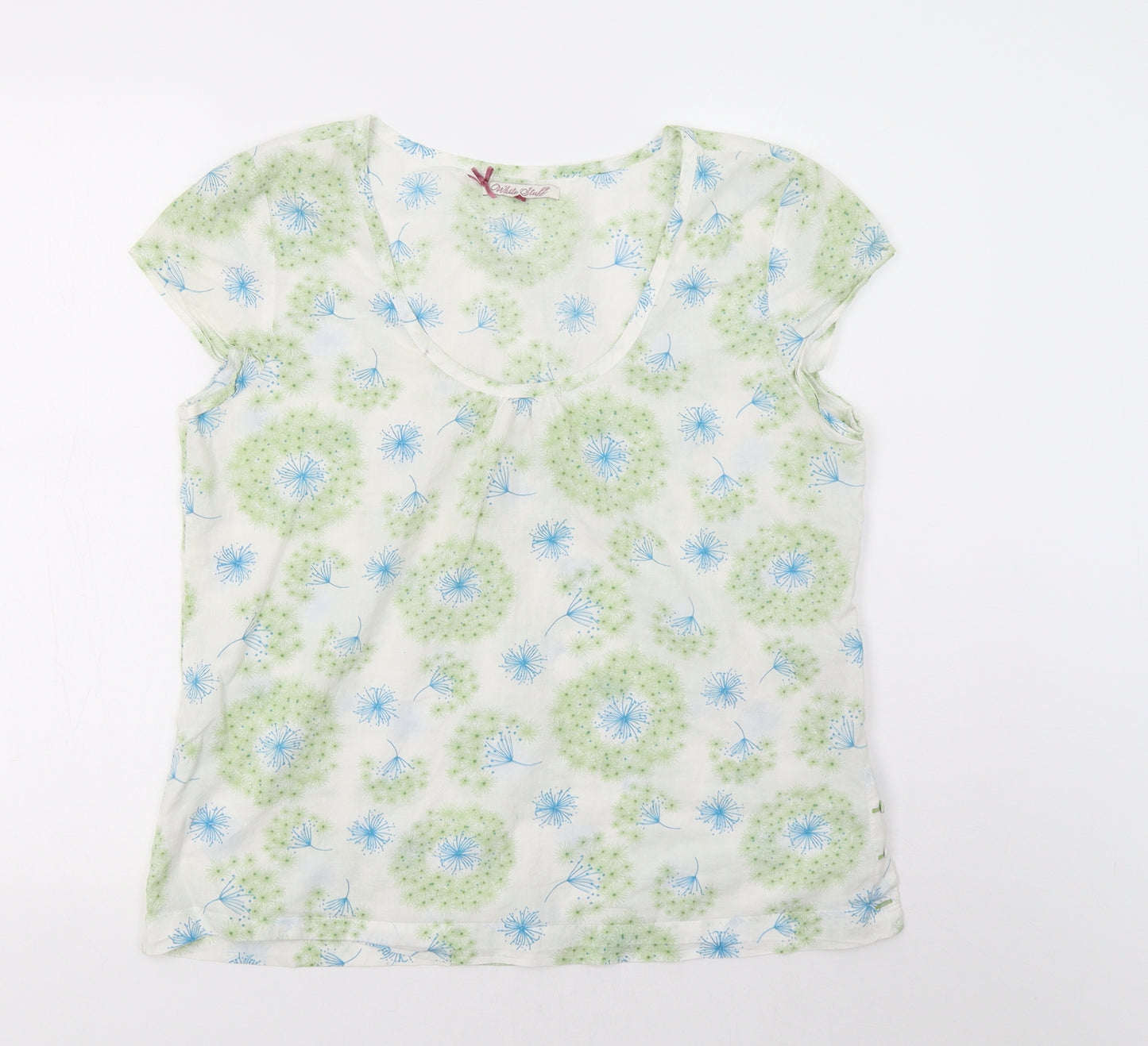 White Stuff Womens Green Floral  Basic Blouse Size 14