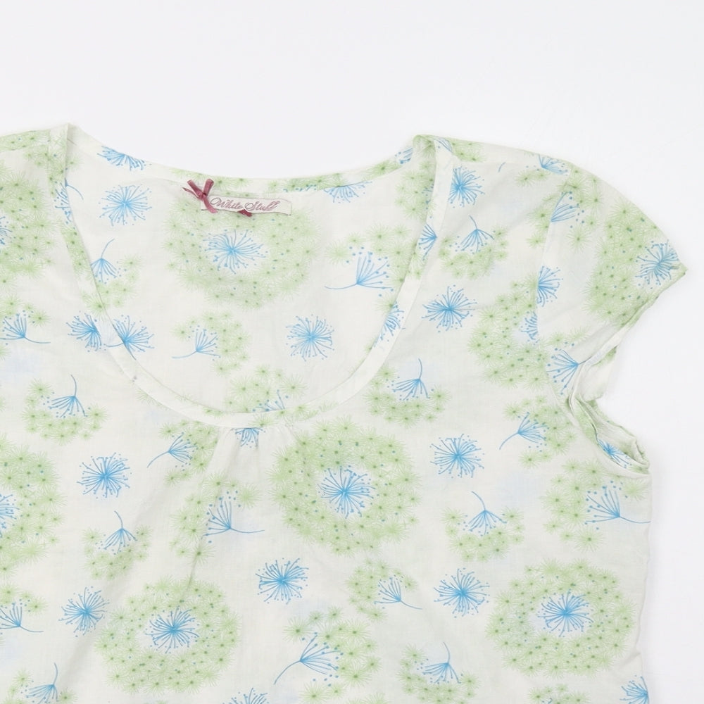 White Stuff Womens Green Floral  Basic Blouse Size 14