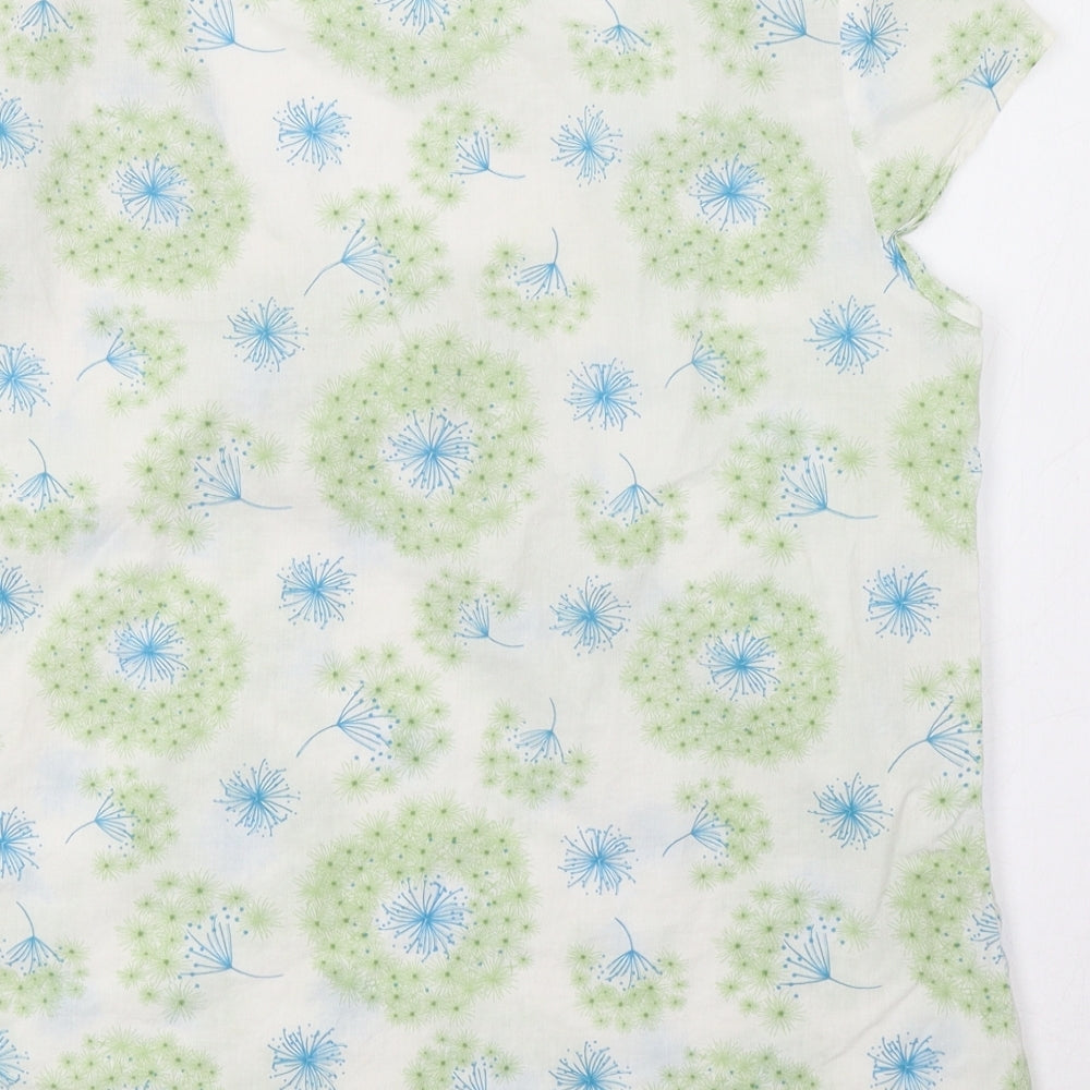 White Stuff Womens Green Floral  Basic Blouse Size 14