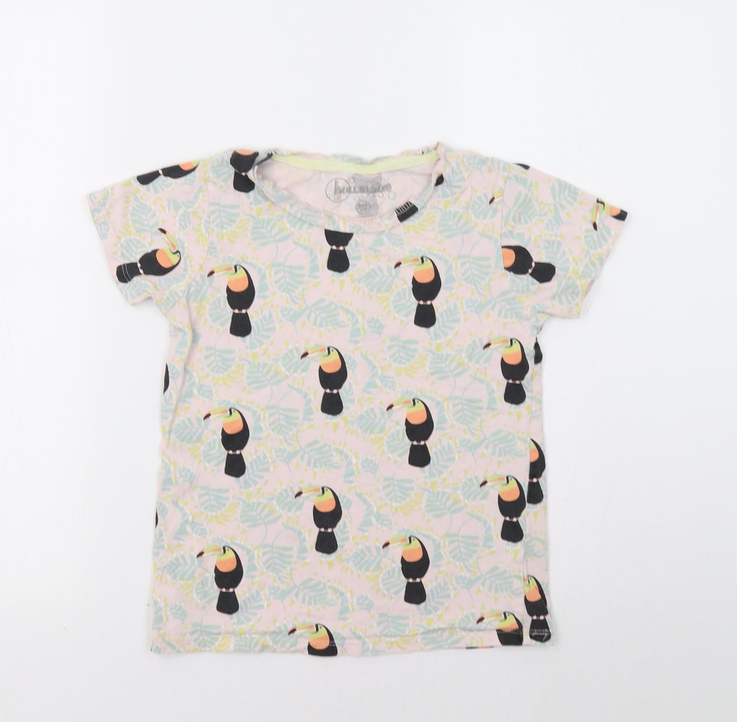 hullabaloo Girls Green Floral  Basic Polo Size 9-10 Years  - Toucan