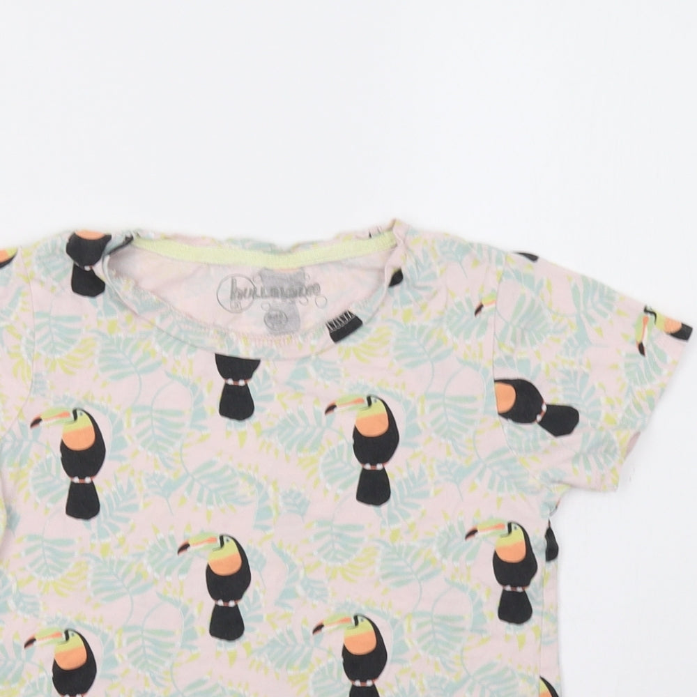 hullabaloo Girls Green Floral  Basic Polo Size 9-10 Years  - Toucan