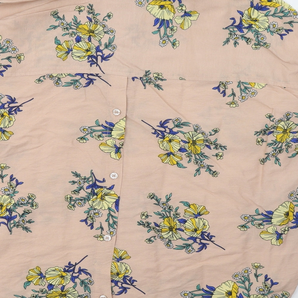 Jachs Girlfriend New York Womens Pink Floral  Basic Blouse Size L