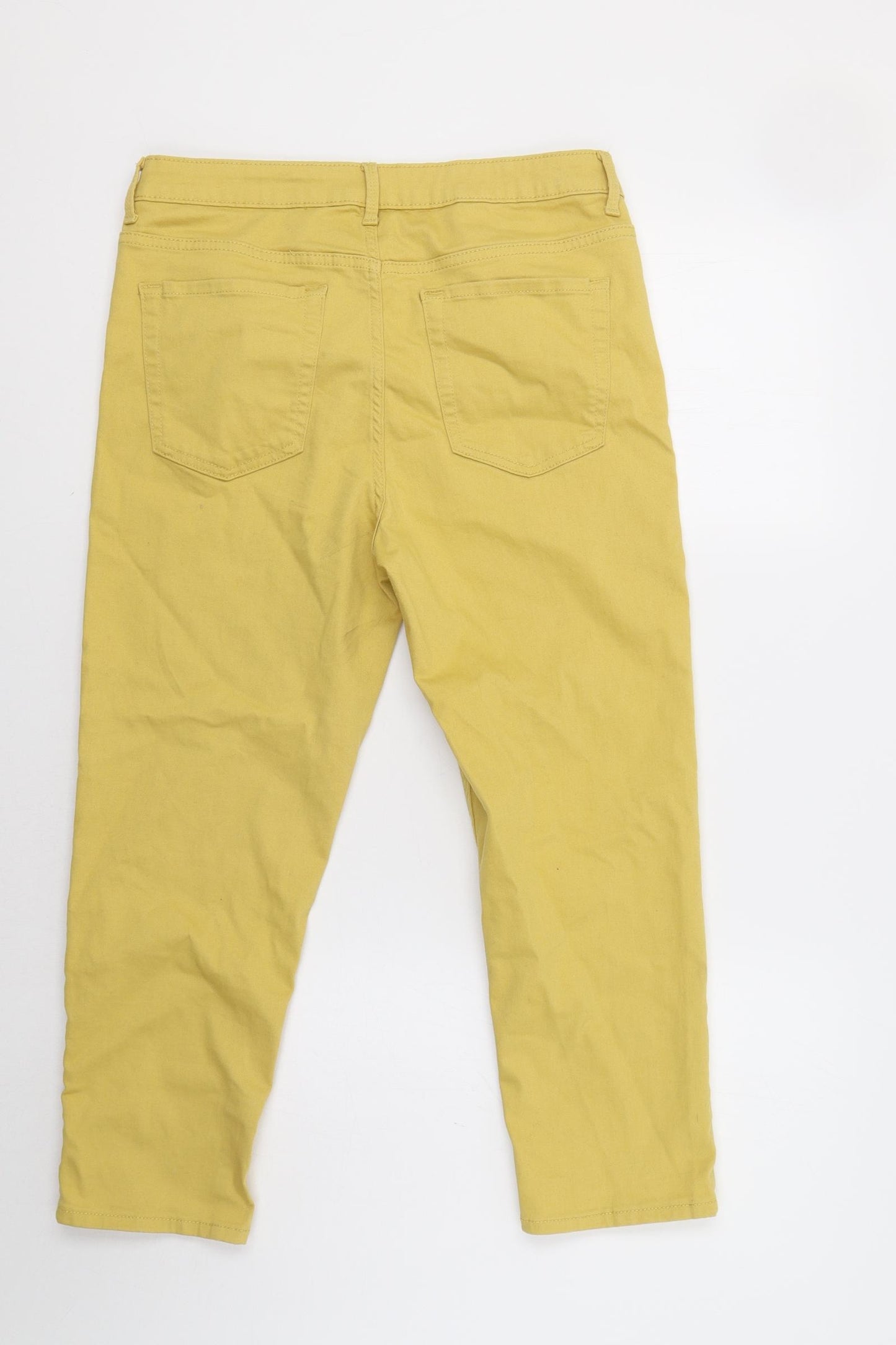 Principles Womens Yellow   Cropped Trousers Size 14 L22 in