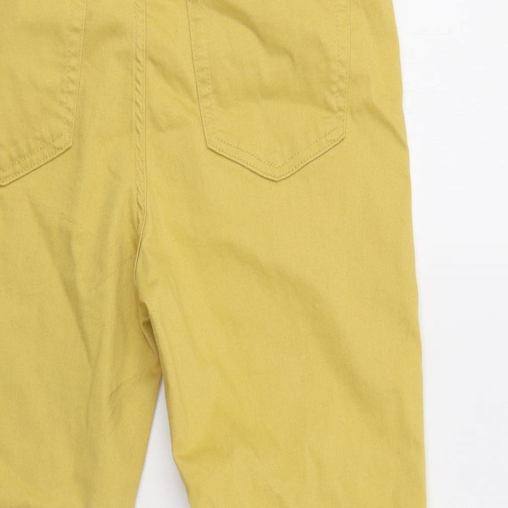 Principles Womens Yellow   Cropped Trousers Size 14 L22 in