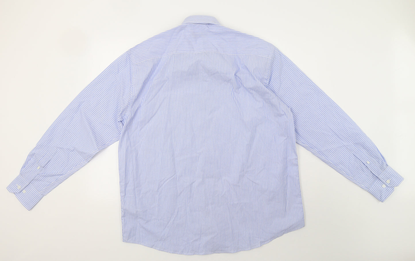 TU Mens Blue Striped   Dress Shirt Size 17