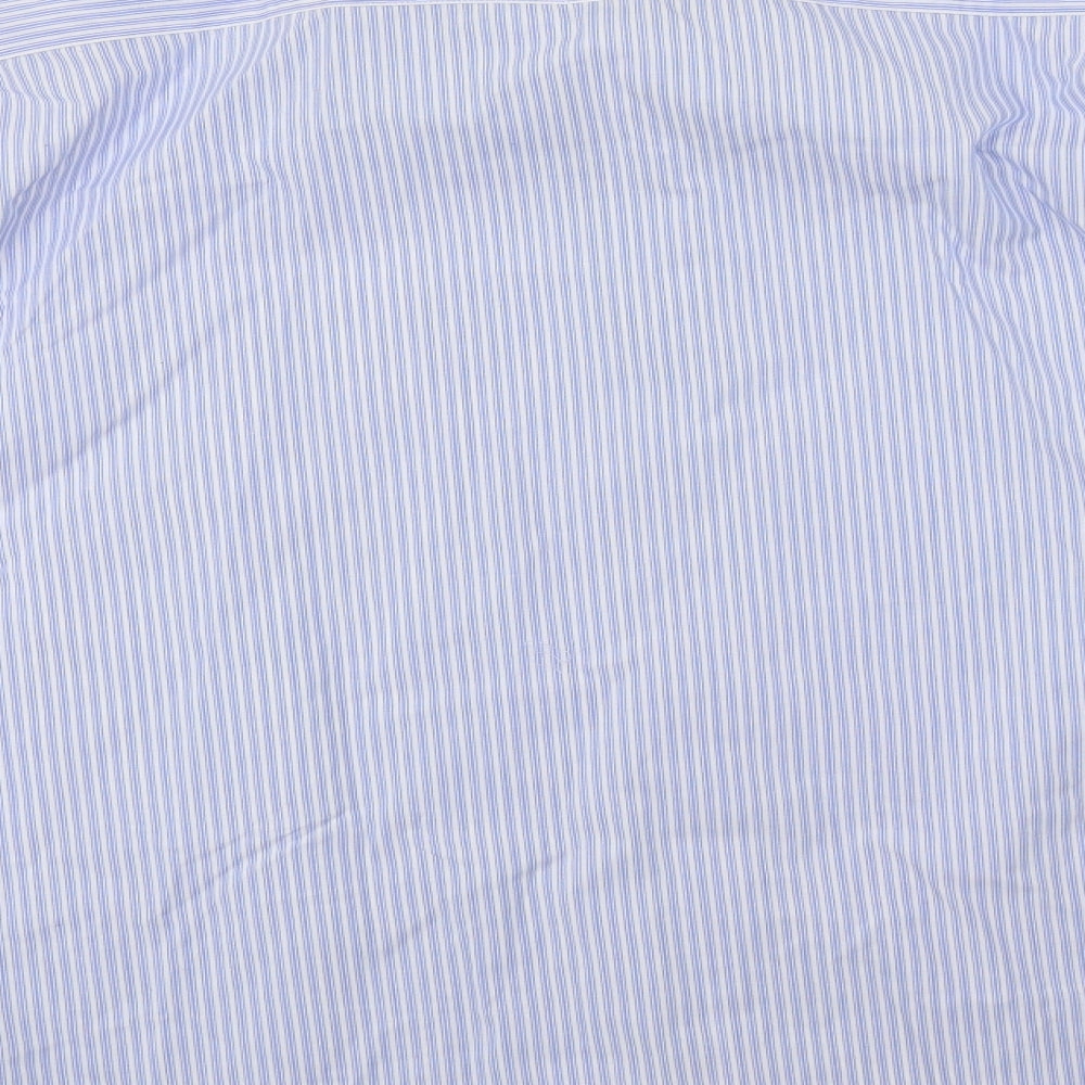 TU Mens Blue Striped   Dress Shirt Size 17