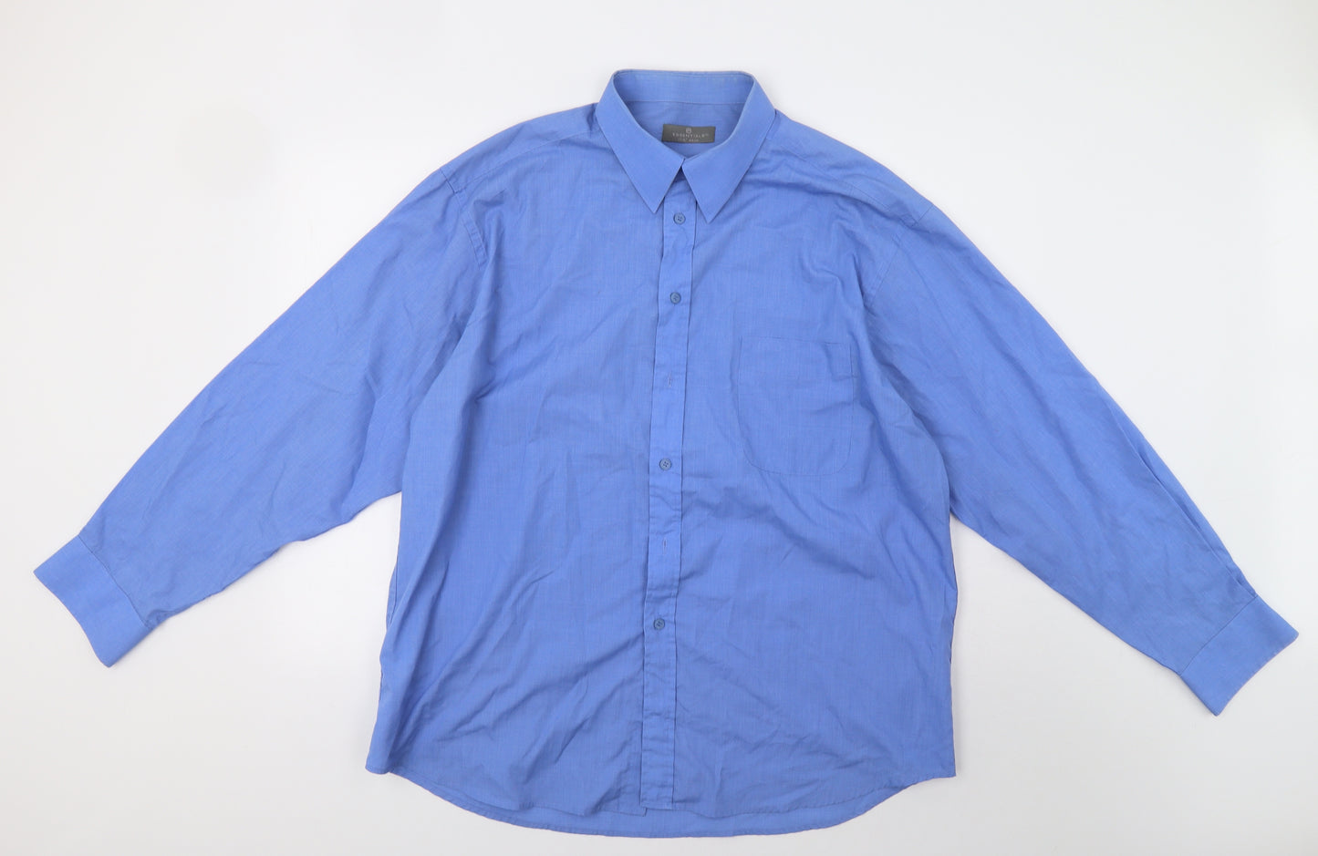 Essentials Mens Blue    Dress Shirt Size 17.5