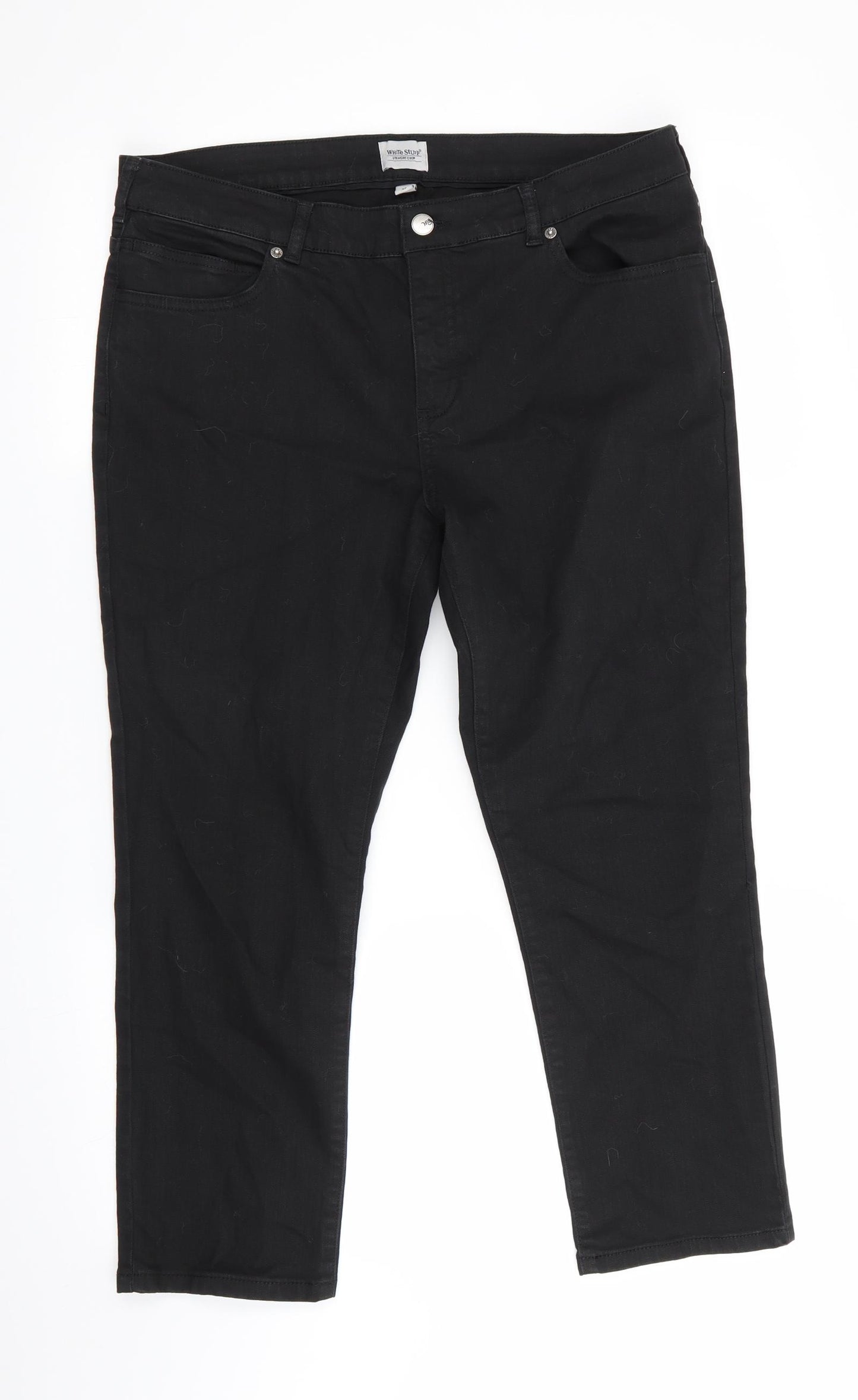 White Stuff Womens Black   Straight Jeans Size 14 L24 in - Cropped